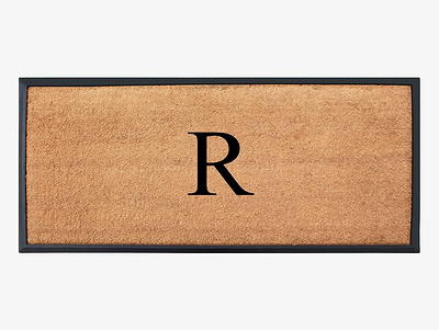 A1HC Natural Coir Monogrammed Entrance Door Mats, Durable Large