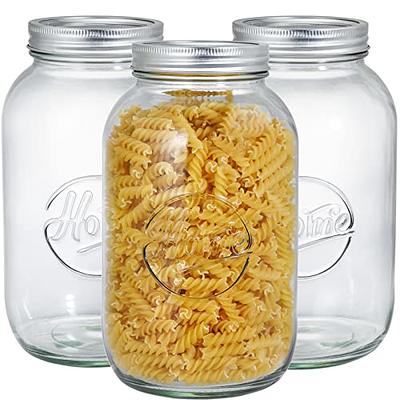 Crutello 5 Piece Airtight Glass Jars with Flip Top Lids - Kitchen Pantry  Food Storage, Pickling, and Canning - Sizes 68, 51, 34, 27, and 17 Ounces