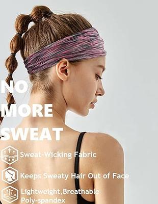 Elastic Sports Yoga Sweat Band Headband,Non Slip Super Soft Stretchy  Bandana Headband, Sweat Wicking Head Wrap For Sports Fitness Running Yoga  Exercise Tennis, Pack Of 6 