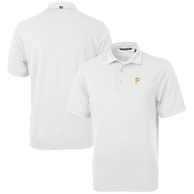 Men's Cutter & Buck Gray/White Pittsburgh Pirates Virtue Eco Pique Micro Stripe Recycled Polo Size: Medium