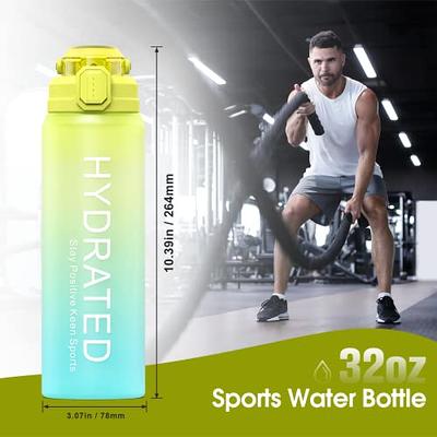 Half Gallon Water Bottle - 64 OZ Water Bottle with Straw Water Jugs for  Drinking BPA Free Large Big Plastic Leakproof Water Bottle with Handle for  Sports Travel Gym (Green Gradient) 