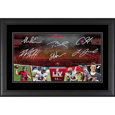 Tom Brady Tampa Bay Buccaneers Autographed Deluxe Framed Super Bowl LV Champions Pewter Nike Limited Jersey