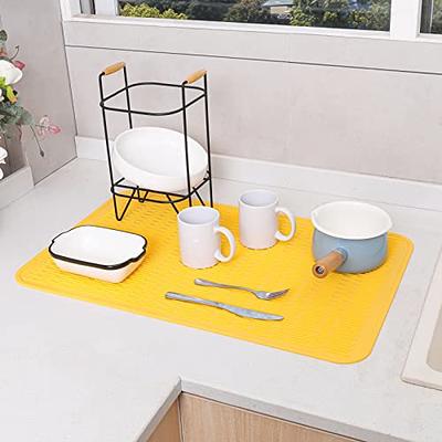  MicoYang Silicone Dish Drying Mat for Multiple Usage,Easy  clean,Eco-friendly,Heat-resistant Silicone Mat for Kitchen Counter or  Sink,Refrigerator or Drawer Liner White XL 18 inches x 16 inches: Home &  Kitchen