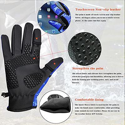 Drasry Neoprene Gloves Touchscreen 3 Cut Fingers Warm Cold Man Woman Winter  Fishing Glove Black L 