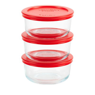 Pyrex 6pc 1 Cup Round Glass Food Storage Value Pack - Pink