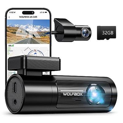 i05 | WOLFBOX Dash Cam Front and Rear, 4K Dash Cam with GPS WiFi UHD  2160P/1600P + 1080P