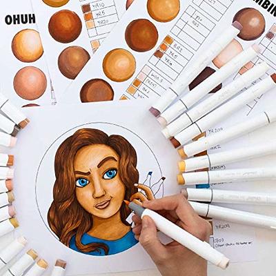 Ohuhu Skin-Tone Colors Alcohol Markers (24-Color)