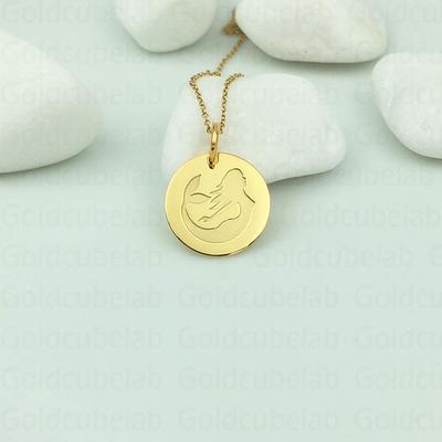 SD-M150 Mermaid on Hook Pendant - 14K Gold -