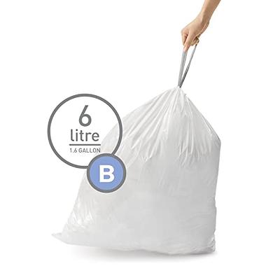 simplehuman Code Q Custom Fit Drawstring Trash Bags, 60 Count, 50-65 Liter  / 13.2-17.2 Gallon, White & Code B Custom Fit Drawstring Trash Bags, 90  Count, 6 Liter / 1.6 Gallon, White - Yahoo Shopping