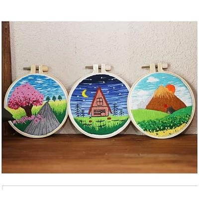 Wool Poke Embroidery Kit, Kids Hand Embroidery Kit DIY Art for Christmas  Decoration, Punch Needle Kit for Beginner, with an Embroidery Pen & 8''  Hoop (Starry Nights) - Yahoo Shopping