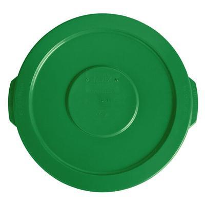 Lavex 20 Gallon Green Round Commercial Trash Can with Lid and Dolly