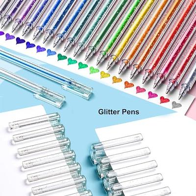 18pcs Glitter Pen, Colored Gel Glitter Pen Set, Glitter Gel Pens For Kids,  Glitter Gel Pens