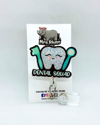 Dental Squad . Retractable Id Badge Reel Nurse Teacher Badge Reel