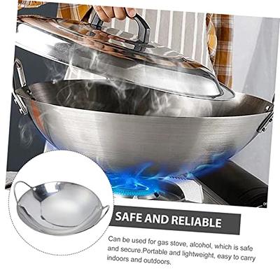 Goodful Hammered Carbon Steel Pow Wok Pan with Lid Cookware Set