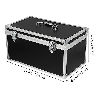 Metal Tool Box Steel 16 Inch Tool Organizer Box Durable Portable Tool  Storage with Alum Alloy Handle Double-Lock Toolbox & Removable Tray …