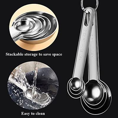 Stainless Steel Measuring Spoons Set for Dry or Liquid - Fits in