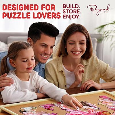 1000 Piece Wooden Jigsaw Puzzle Board - 4 Drawers, Rotating Puzzle Table |  30” X 22” Jigsaw Puzzle Table | Puzzle Cover Included - Portable Puzzle