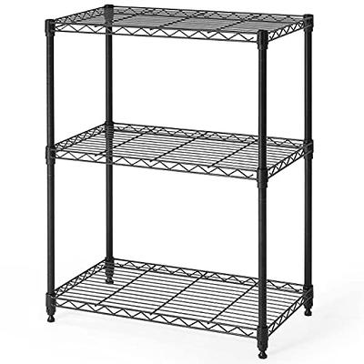 Black 3-Tier Adjustable Shelving Unit