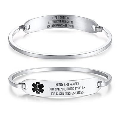 Medical Alert Bangle Set completely personalized for you
