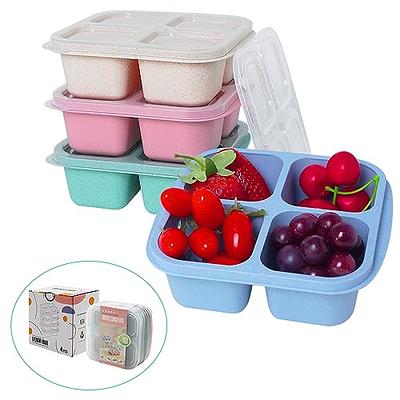 EcoPreps Extra Large Glass Bento Box Containers with Bamboo Lids, 3 Compartment Glass Meal Prep Containers【2 Pack/XL】100% Plastic Free, Eco-Friendly