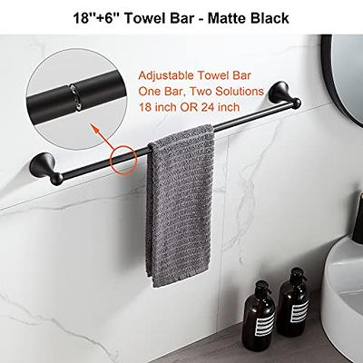 Matte Black Bathroom Hardware Set Robe Hook Single Towel Bar Toilet Paper  Holder