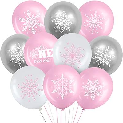 Winter Wonderland Decorations, Winter Themed Baby Shower Balloon Arch,  Winter Onederland Birthday Party Decor, Snowflake Balloon Garland 