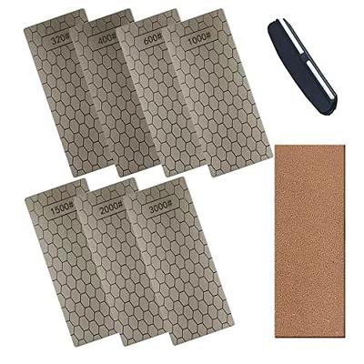 CWOVRS Diamond Knife Sharpening Stone Double-Sided, Diamond Sharpening Plate Honeycomb Surface Plate with Non-Slip Base for Scissors Knives Outdoor