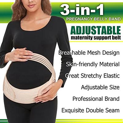 2pcs Set Maternity Elastic Waistband Extender Belt, Belly Support Band For Pregnancy  Pants Button