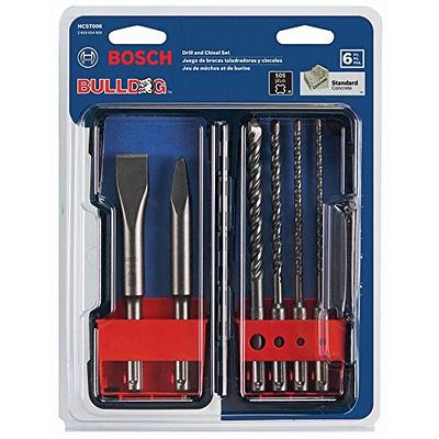 BOSCH HCK005 5-Piece Assorted Set SDS-Plus Bulldog Rotary Hammer Bits Ideal  for Applications in Masonry, Brick, Block, Concrete