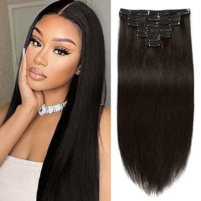 1B Natural Black 20 Clip In Hair Extensions