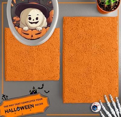 Halloween Bathroom Rug Sets 2 Piece, Luxury Chenille Bath Mat Set