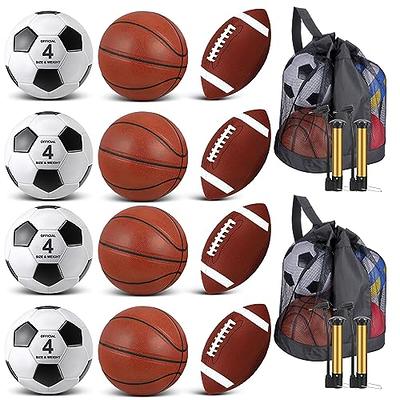  Jerify 4 Pcs Sport Balls Set Official Size Athletic Balls  Include Soccer Ball, Football, Basketball, Volleyball for Indoor Outdoor  Game Ball Kids Teens Youth Adult Ball Toys Gift(Bright Color, Fun)