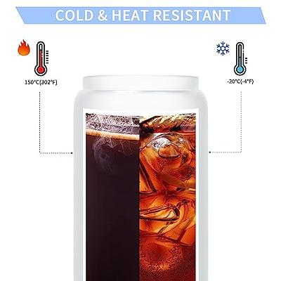 6 Pack - 16oz Sublimation Glass Tumblers with Bamboo Lid and Straw