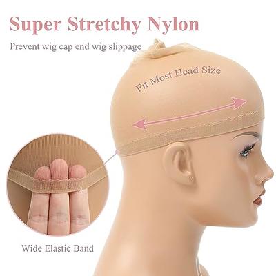 12 Pieces Stretchy Nylon Wig Caps for Women Lace Front Wig Bald