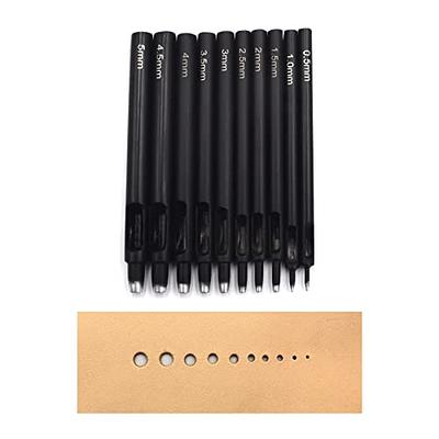 11 Piece Leather Hole Punch Set Includes 0.5mm-5mm Round 