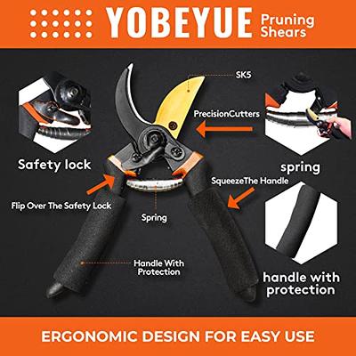 TOOLTENG Garden Bypass Pruning Shears, Heavy-Duty Garden Clippers, Garden Scissors, Tree Ttrimmers and Rose Pruning Shears, Mult