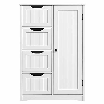 Easyfashion Wooden Bathroom Cabinet Bathroom Storage Unit with 4