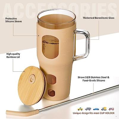 Wholesale 32 oz Glass Tumbler with Handle and Straw