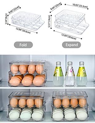 32 Egg Holder for Refrigerator, Large Capacity Egg Container for  Refrigerator, 2 Layers Clear Plastic Egg Fresh Storage Box for Fridge,  Upgrade Egg Storage & Egg Tray 