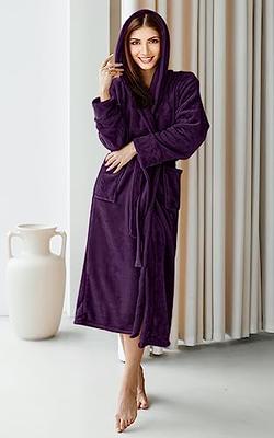 NY Threads Mens Hooded Fleece Robe - Plush Long Bathrobes