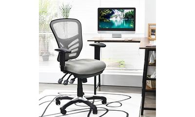 Costway Office Computer Desk Chair Gaming Chair Adjustable Swivel  w/Footrest Blue