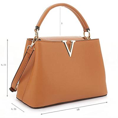 Lacel Urwebin Handbags for Women Designer Fashion Purses Top Handle Satchel  Leather Shoulder Bags 2pcs with Small Wallet (White)