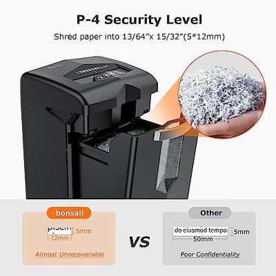 Bonsaii 12-Sheet Micro Cut Shredders for Home Office, 60 Minute P-4  Security Level Paper Shredder for CD, Credit Card, Mails, Staple, Clip,  with