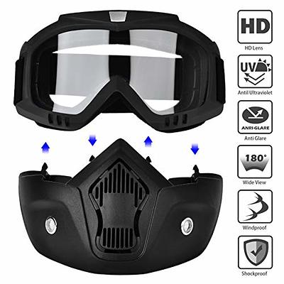 BOLLFO Motorcycle Goggles Mask Detachable Face Mask for CS Paintball  Airsoft Skiing Riding Cycling - Yahoo Shopping