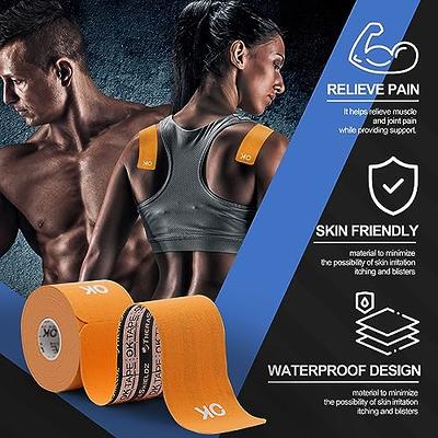 (135 Feet) Bulk Kinesiology Tape Waterproof Roll Sports Therapy Support for  Knee, Muscle, Wrist, Shoulder, Back/Original Uncut Premium Therapeutic
