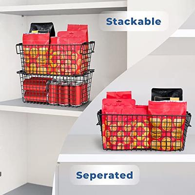 Stackable Storage Wire Baskets, Freezer Baskets for Chest Freezer