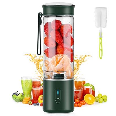 Portable Blender, Type-C Rechargeable Travel Juicer Cup Electric Mini Personal  Size Blenders for Smoothies and Shakes Fruit Juice Mixer with 6 Updated  Blades for Travel Sports Kitchen