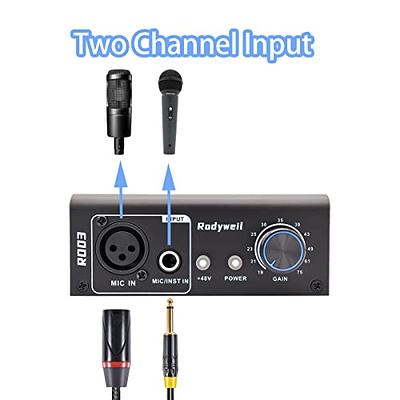  JAMELO In-line Microphone Preamp, Portable Mic Booster for  Dynamic and Passive Ribbon Mics, Up to +28dB, Ultra-Clean Microphones  Preamplifier Gain for Studio, Podcasts, Streaming, Christmas Party Gift :  Musical Instruments