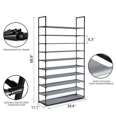 10 Tier Shoe Rack Large Organizer Storage Cabinet For 50 Pairs Fabric Shoe  Gray - Comhoma : Target