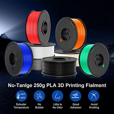 TPU Filament 1.75mm Pack, TINMORRY TPU 3D Printer Filament, 200g x 5  Spools, Black White Transparent Red Transparent Green Transparent Blue